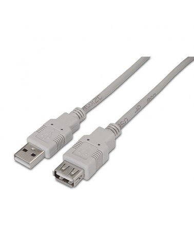 Cable alargador usb 2.0 aisens a101-0013/ usb macho - usb hembra/ hasta 2.5w/ 60mbps/ 1.8m/ beige