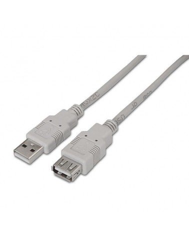 Cable alargador usb 2.0 aisens a101-0014/ usb macho - usb hembra/ hasta 2.5w/ 60mbps/ 3m/ beige