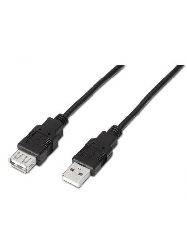Cable alargador usb 2.0 aisens a101-0017/ usb macho - usb hembra/ hasta 2.5w/ 60mbps/ 3m/ negro