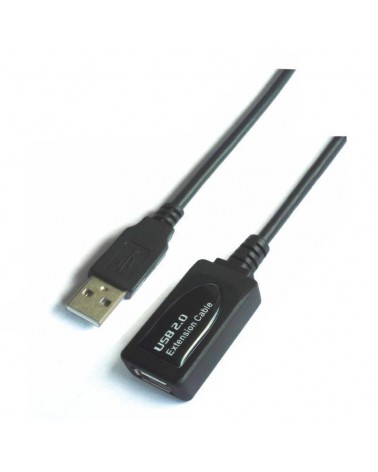 Cable alargador usb 2.0 aisens a101-0020/ usb macho - usb hembra/ hasta 2.5w/ 60mbps/ 15m/ negro