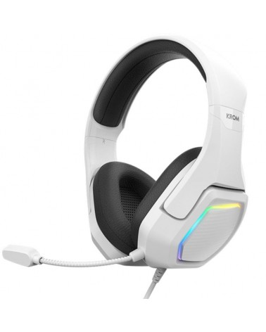 Auriculares gaming con micrófono krom kopa 7.1/ usb 2.0/ blancos