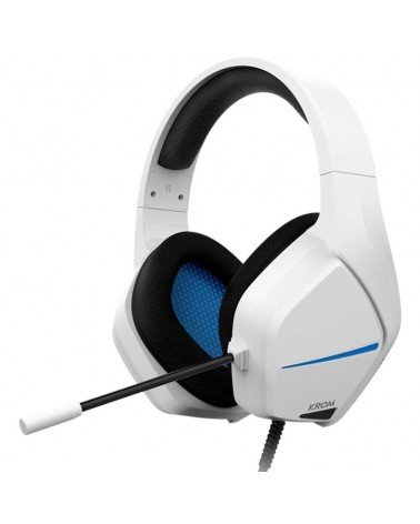 Auriculares gaming con micrófono krom kopa move/ jack 3.5/ blancos
