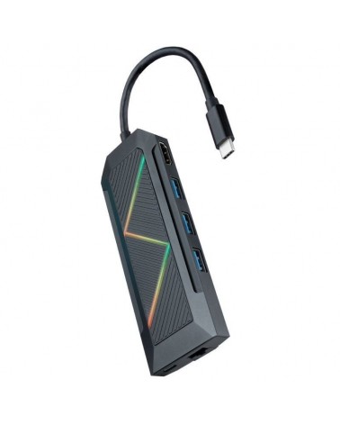 Docking usb tipo-c nanocable 10.16.0801/ 3xusb/ 1xusb tipo-c pd/ 1xhdmi/ 1xrj45/ 1xlector tarjetas sd tf