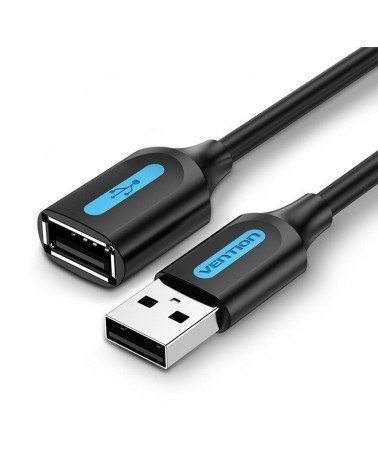 Cable alargador usb 2.0 vention cbibf/ usb macho - usb hembra/ 480mbps/ 1m/ negro