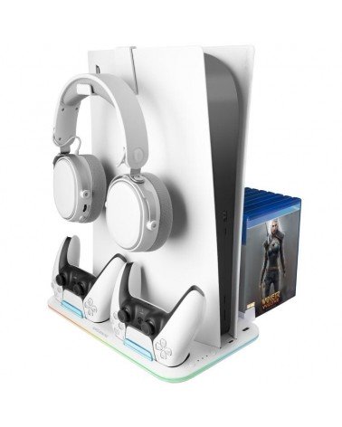 Soporte multifunción rgb para ps5 mars gaming mps5-b2/ blanco