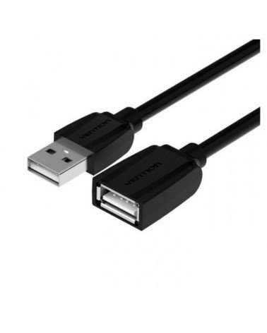Cable alargador usb 2.0 vention vas-a44-b300/ usb macho - usb hembra/ 480mbps/ 3m/ negro