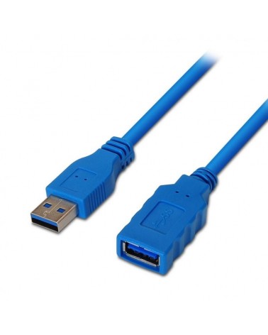 Cable alargador usb 3.0 aisens a105-0045/ usb macho - usb hembra/ hasta 9w/ 625mbps/ 1m / azul