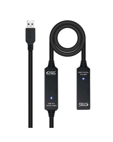 Cable alargador usb 3.0 nanocable 10.01.0313/ usb macho - usb hembra/ 15m/ negro
