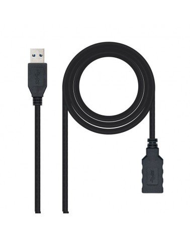 Cable alargador usb 3.0 nanocable 10.01.0902-bk/ usb macho - usb hembra/ 2m/ negro