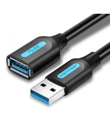 Cable alargador usb 3.0 vention cbhbf/ usb macho - usb hembra/ 5gbps/ 1m/ negro