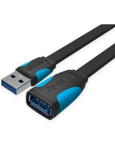 Cable alargador usb 3.0 vention vas-a13-b200/ usb macho - usb hembra/ 5gbps/ 2m/ negro y azul