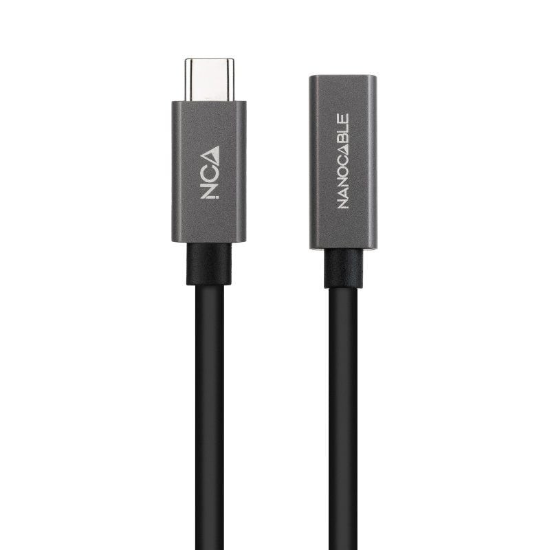 Cable alargador usb 3.2 nanocable 10.01.4401/ usb tipo-c macho - usb tipo-c hembra/ 1m/ negro