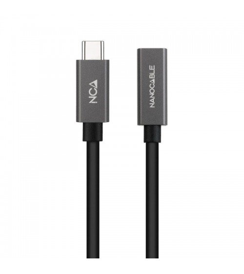Cable alargador usb 3.2 nanocable 10.01.4402/ usb tipo-c macho - usb tipo-c hembra/ 2m/ negro
