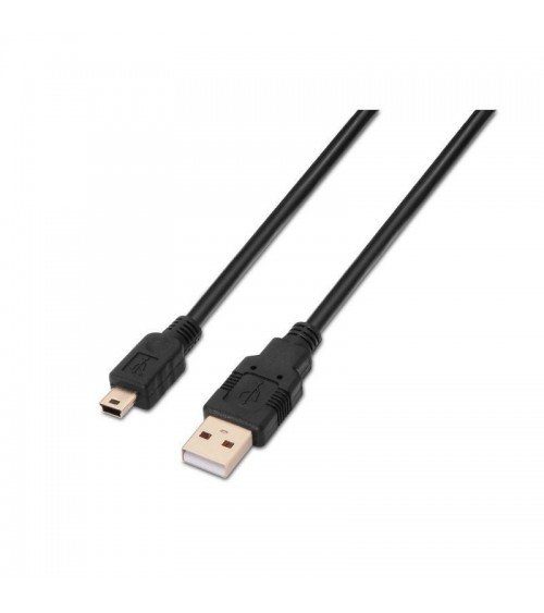Cable usb 2.0 aisens a101-0025/ usb macho - usb mini/ hasta 2.5w/ 60mbps/ 1.8m/ negro