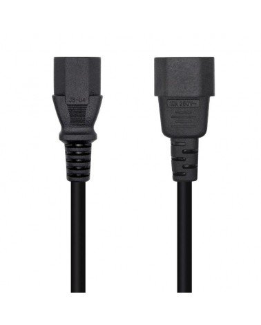 Cable alimentación aisens a132-0532/ iec c13 hembra - iec c14 macho/ 10m/ negro