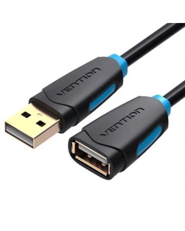 Cable alargador usb 2.0 vention cbcbf/ usb macho - usb hembra/ 1m/ negro