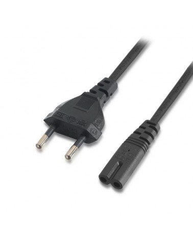 Cable alimentación forma 8 aisens a132-0173/ cee7/16 macho - c7 hembra/ hasta 1500w/ 1.5m/ negro