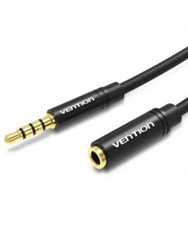 Cable estéreo vention bhbbi/ jack 3.5 macho - jack 3.5 hembra/ 3m/ negro