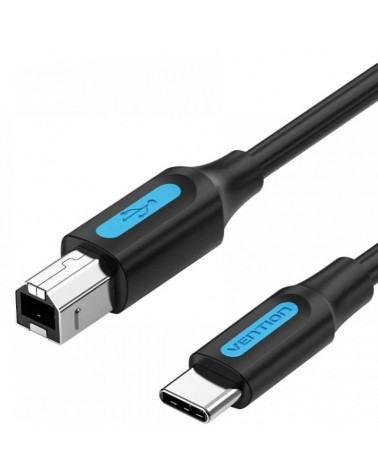 Cable usb 2.0 impresora vention cqubf/ usb tipo-b macho - usb tipo-c macho/ 480mbps/ 1m/ negro