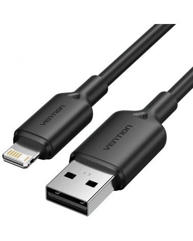 Cable usb 2.0 lightning vention lambh/ usb macho - lightning macho/ 480mbps/ 2m/ negro