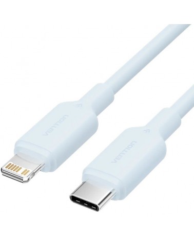 Cable usb 2.0 tipo-c lightning vention laksh/ usb tipo-c macho - lightning macho/ hasta 27w/ 480mbps/ 2m/ azul