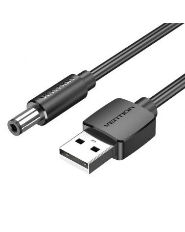 Cable alimentación vention ceybd/ usb-a macho - dc 5.5mm macho/ 50cm/ negro