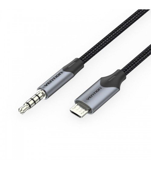 Cable audio vention bdgbg/ microusb macho - jack 3.5 macho/ 1.5m/ negro