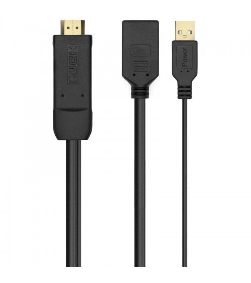 Cable conversor 4k aisens a122-0642/ hdmi macho - displayport hembra - usb macho/ hasta 10w/ 2250mbps/ 10cm + 10cm/ negro