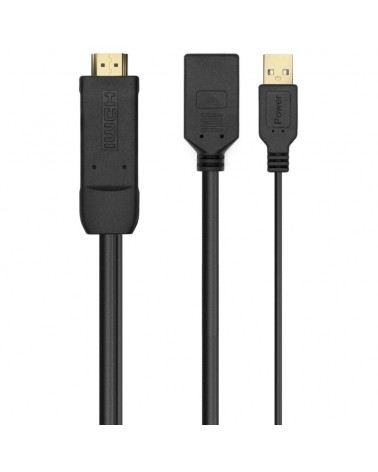 Cable conversor 4k aisens a122-0642/ hdmi macho - displayport hembra - usb macho/ hasta 10w/ 2250mbps/ 10cm + 10cm/ negro