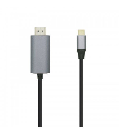 Cable conversor aisens a109-0393/ usb tipo-c macho - hdmi macho/ hasta 27w/ 1250mbps/ 1.8m/ negro