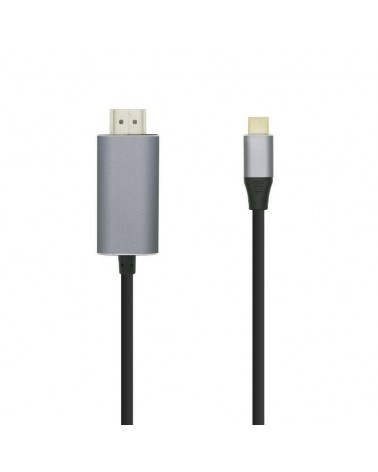 Cable conversor aisens a109-0393/ usb tipo-c macho - hdmi macho/ hasta 27w/ 1250mbps/ 1.8m/ negro