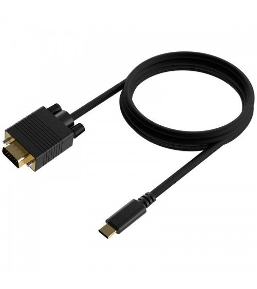 Cable conversor aisens a109-0692/ usb tipo-c macho - vga macho/ hasta 27w/ 1250mbps/ 80cm/ negro