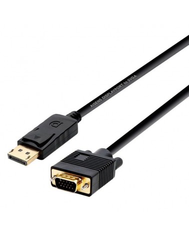 Cable conversor aisens a125-0365/ displayport macho - vga macho/ hasta 5w/ 2300mbps/ 2m/ negro