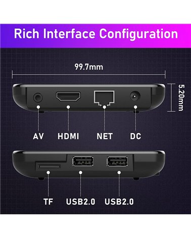 Android 12.0 TV Box, H96 MAX W2 Amlogic S905W2 Quad Core 4GB ROM 64GB RAM Dual WiFi 2.4G / 5.8G BT4.2 4K AV1 Home Smart Media Pl