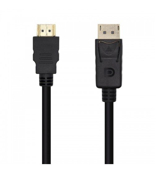 Cable conversor aisens a125-0459/ displayport macho - hdmi macho/ hasta 5w/ 2300mbps /1m/ negro