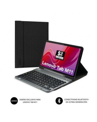 Funda con teclado subblim keytab pro bluetooth para lenovo tab m11 de 11'/ negra
