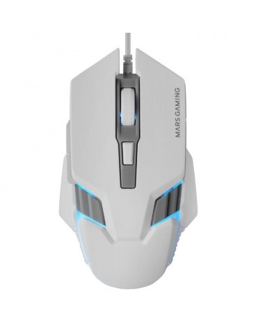 Ratón gaming mars gaming mm024/ hasta 4000 dpi/ blanco