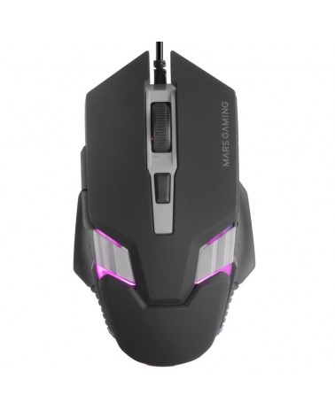 Ratón gaming mars gaming mm024/ hasta 4000 dpi/ negro