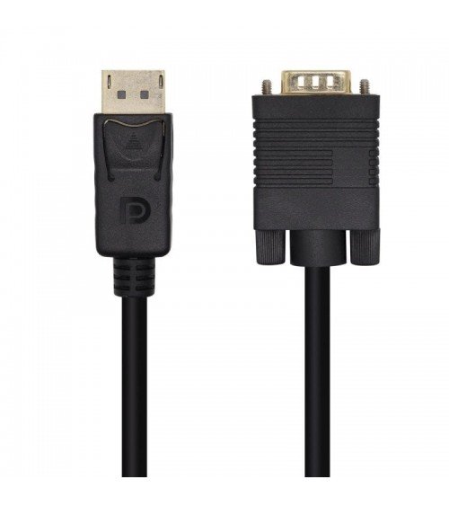 Cable conversor aisens a125-0462/ displayport macho - vga macho/ hasta 5w/ 2300mbps/ 3m/ negro