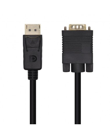 Cable conversor aisens a125-0462/ displayport macho - vga macho/ hasta 5w/ 2300mbps/ 3m/ negro