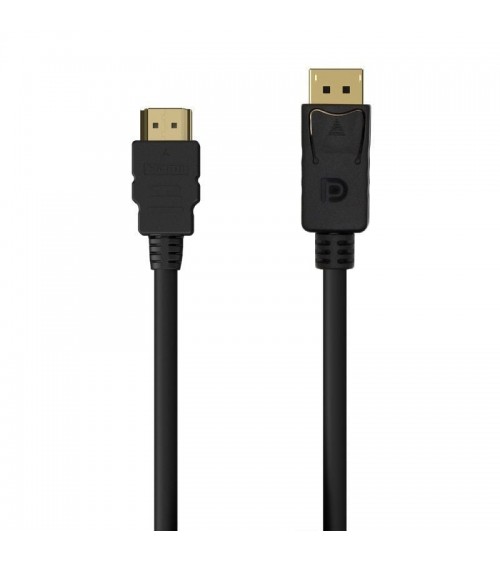 Cable conversor aisens a125-0550/ displayport macho - hdmi macho/ hasta 5w/ 2300mbps/ 50cm/ negro