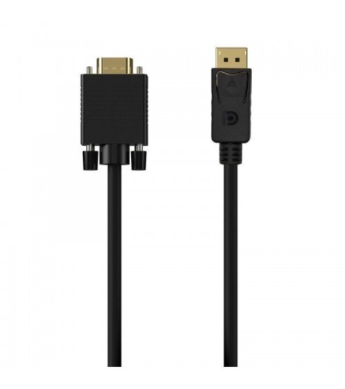Cable conversor aisens a125-0552/ displayport macho - vga macho/ hasta 5w/ 2300mbps/ 1m/ negro
