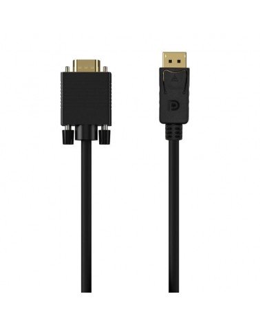 Cable conversor aisens a125-0552/ displayport macho - vga macho/ hasta 5w/ 2300mbps/ 1m/ negro
