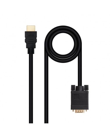 Cable conversor nanocable 10.15.4348/ hdmi macho - vga macho/ 1.8m/ negro