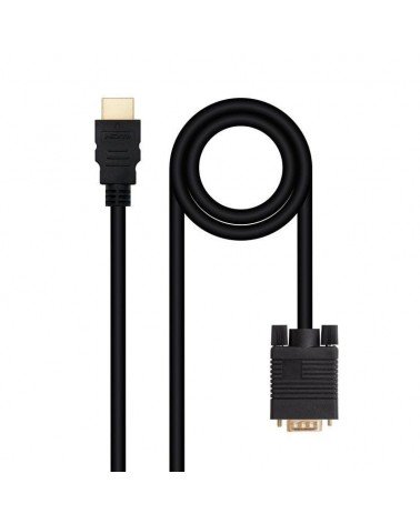 Cable conversor nanocable 10.15.4348/ hdmi macho - vga macho/ 1.8m/ negro