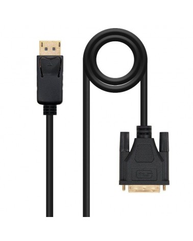 Cable conversor nanocable 10.15.4502/ displayport macho - dvi macho/ 2m/ negro