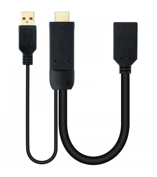 Cable conversor nanocable 10.16.0205/ hdmi macho - displayport hembra/ 20cm/ negro