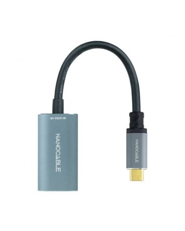 Cable conversor nanocable 10.16.4104-g/ usb tipo-c macho - displayport hembra/ 15cm/ gris