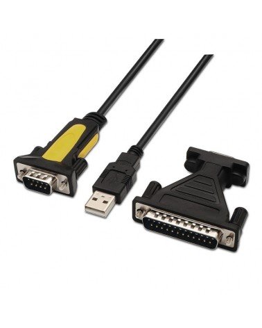 Cable conversor serie aisens a104-0039/ usb macho - rs232 macho/ 1.8m/ negro