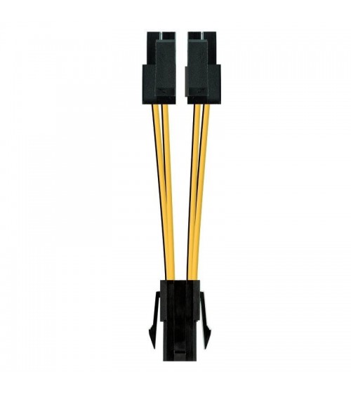 Cable de alimentación microprocesador nanocable 10.19.1401/ molex -4+4 pin macho - molex 4 pin hembra/ 15cm